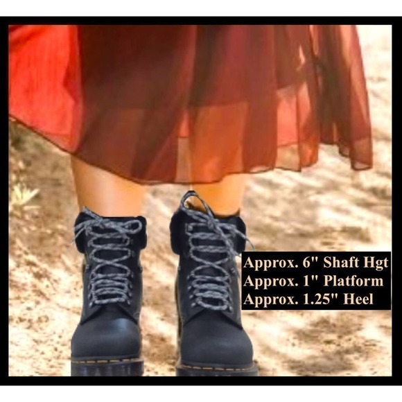 Dr. Martens 1460 Serena Leather Collar Faux Fur Lined Hiker Booties Size 11 BNIB - Picture 7 of 8